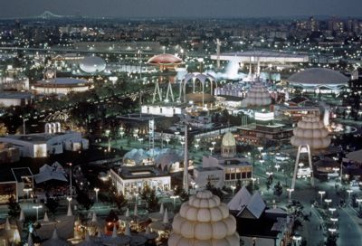 Nighttime view of the Fair
