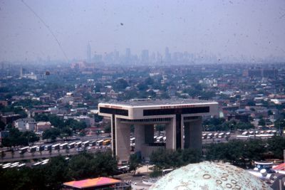 Port of New York Authority building, aerial gateway to Fair