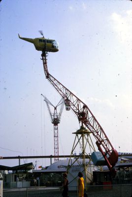 Visitors enjoy sensations of flying/piloting a helicopter on Jaycopter Ride