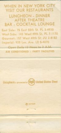 Hong Kong matchbook