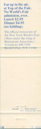 Port Authority Heliport matchbook