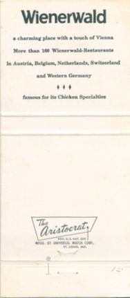 International Plaza (Wienerwald) matchbook