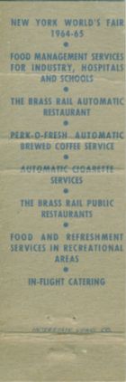 Brass Rail Restaurants matchbook