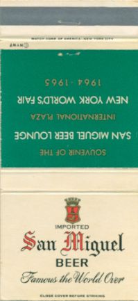 International Plaza (San Miguel Beer) matchbook