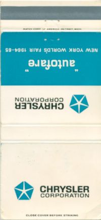 Chrysler matchbook