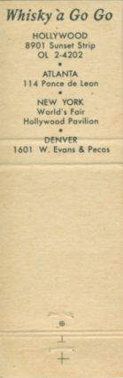 Hollywood matchbook