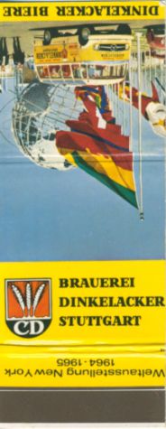 International Plaza (Dinkelacker Beer) matchbook
