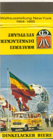International Plaza (Dinkelacker Beer) matchbook