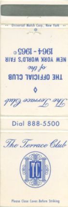 Port Authority Heliport (Terrace Club) matchbook
