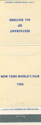 Restaurant of All Nations matchbook