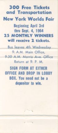 Harmonia Savings Bank matchbook