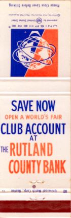 Rutland County Bank matchbook