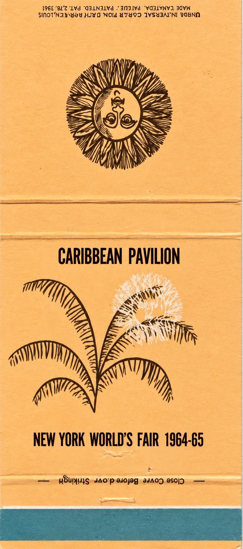 Caribbean Pavilion matchbook — New York World’s Fair 1964-65