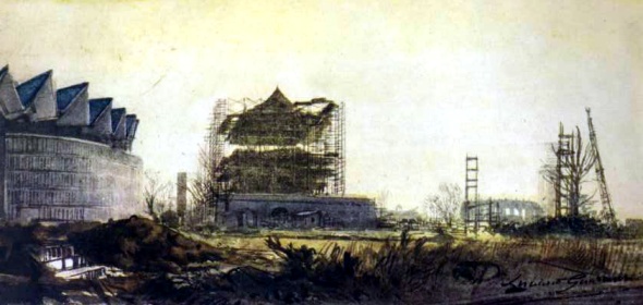 Men at Work — Indonesia and Republic of China pavilions under construction