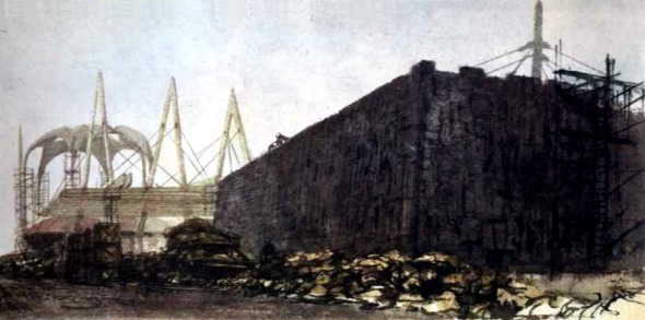 Men at Work — Johnson’s Wax, Austria, and Japan under construction