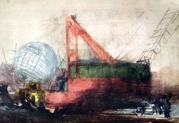 Men at Work — workers at the Fair construction site