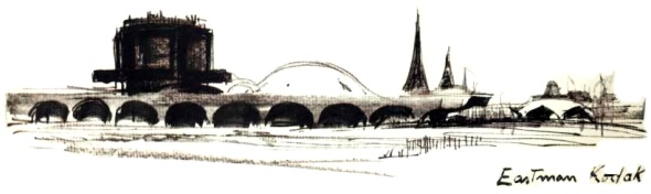 Men at Work — construction sketch of Fair site work