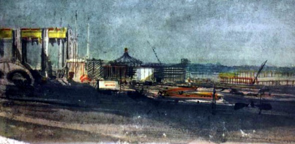 Men at Work — The Vatican Pavilion from Transportation Area