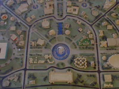 Close-up of traveling Fair model