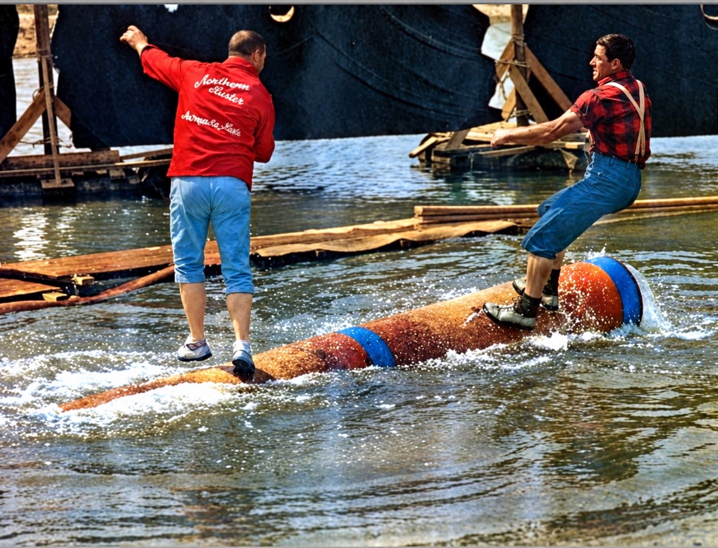 Logrolling at the Oregon pavilion at the 1964/1965 New York World’s Fair
