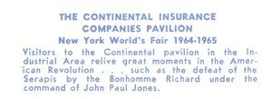 Reverse — Continental Insurance Companies Pavilion postcard No. 88289-B