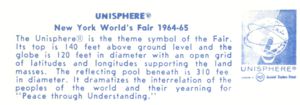 Reverse — Unisphere official postcard