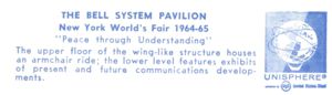 Reverse — Bell System Pavilion official postcard