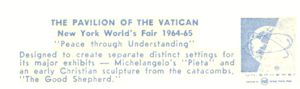 Reverse — Pavilion of the Vatican official postcard