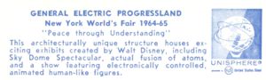 Reverse — General Electric Progressland official postcard