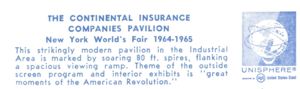 Reverse — Continental Insurance Co. Pavilion official postcard