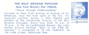 Reverse — Billy Graham Pavilion official postcard
