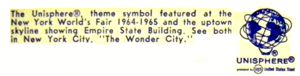 Reverse — Unisphere - Empire State Building official postcard