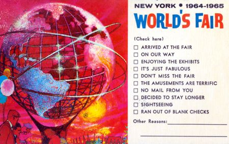 Check Novelty Card - Unisphere official postcard No. 83959-B
