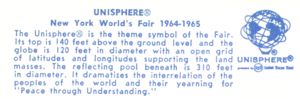Reverse — Check Novelty Card - Unisphere official postcard