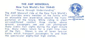 Reverse — Monorail (night) official postcard