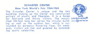Reverse — Schaefer Center official postcard