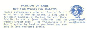 Reverse — Pavilion of Paris official postcard