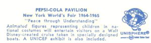 Reverse — Pepsi Cola Pavilion official postcard