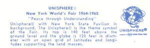 Reverse — Unipshere w/NYS Pavilion official postcard