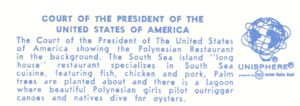Reverse — Court of Presidents of USA official postcard