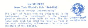 Reverse — Unisphere w/Court of Peace official postcard