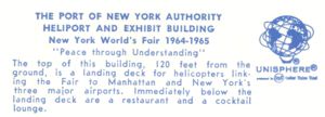 Reverse — Port of New York Authority - Heliport & Exhibit official postcard