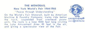 Reverse — The Monorail official postcard