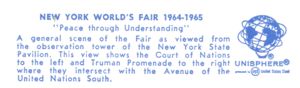 Reverse — General Scene of the Fair - From N.Y.S. Towers official postcard