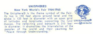 Reverse — Unisphere w/Flags official postcard