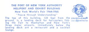 Reverse — Port of New York Authority Heliport official postcard