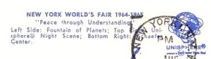 Reverse — 3 Picture layout - Fountain of Planets - Unishpere - Schaefer Center official postcard