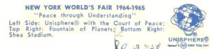 Reverse — 3 Picture layout - Unisphere - Fountain of Planets - Shea Stadium official postcard