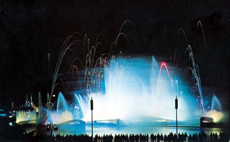 Night Fountain of Planets (Blue) official postcard No. 91864-B