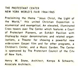 Reverse — Protestant and Orthodox Center exhibitor postcard